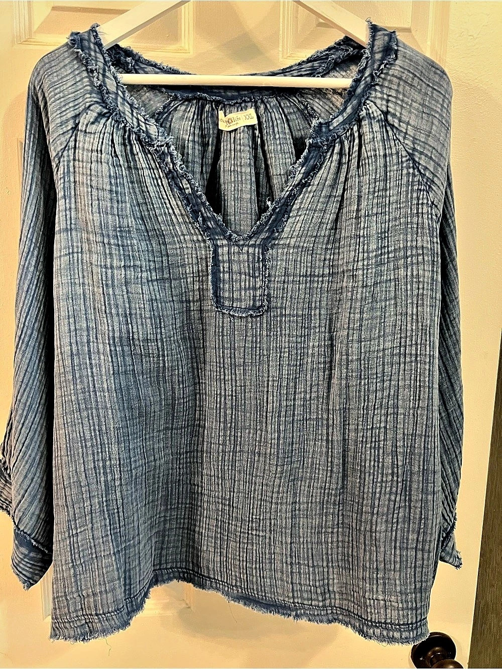 Natural Life Cotton Gauze Tunic Blue